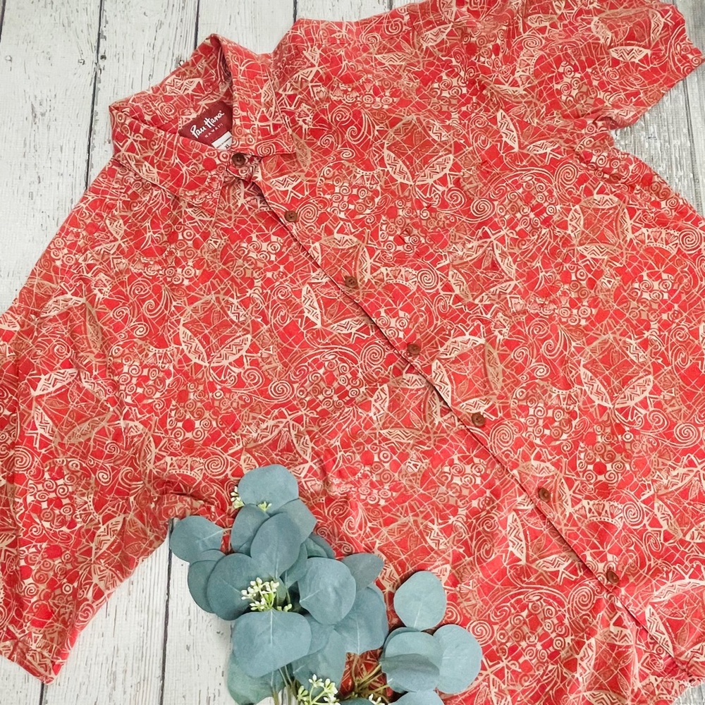 Pau Hana Hawaii Rust Hawaiian Shirt